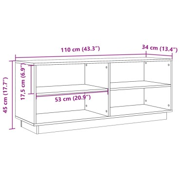 vidaXL Παπουτσοθήκη Καφέ Κεριού 110x34x45cm Μασίφ Ξύλο Πεύκου