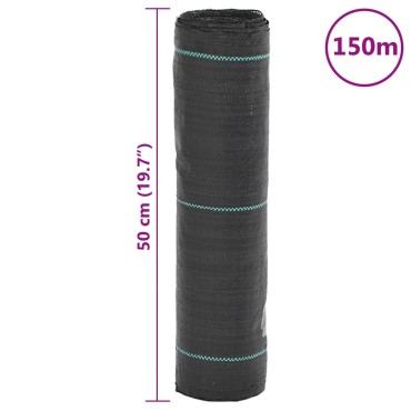 vidaXL Μεμβράνη Εδαφοκάλυψης Μαύρη 0,5x150 μ. από Πολυπροπυλένιο