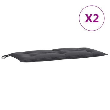 vidaXL Μαξιλάρια Πάγκου Κήπου 2 τεμ. Ανθρακί Μελανζέ 100x50x7cm Ύφ.