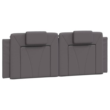 vidaXL Πλαίσιο Κρεβατιού με Κεφαλάρι Γκρι 140x200 εκ. Συνθετικό Δέρμα