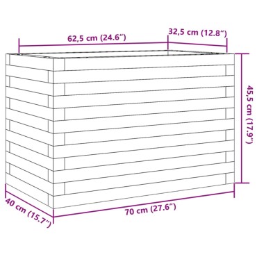 vidaXL Ζαρντινιέρα Καφέ Κεριού 70x40x45,5 εκ. από Μασίφ Ξύλο Πεύκου