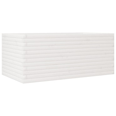 vidaXL Ζαρντινιέρα Κήπου Λευκή 110x60x45,5 εκ. από Μασίφ Ξύλο Πεύκου