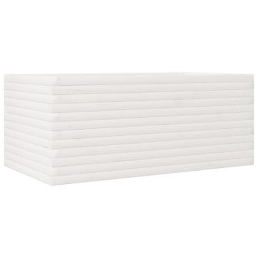 vidaXL Ζαρντινιέρα Κήπου Λευκή 110x60x45,5 εκ. από Μασίφ Ξύλο Πεύκου