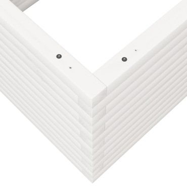 vidaXL Ζαρντινιέρα Κήπου Λευκή 110x60x45,5 εκ. από Μασίφ Ξύλο Πεύκου