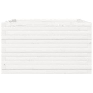 vidaXL Ζαρντινιέρα Κήπου Λευκή 80x80x45,5 εκ. από Μασίφ Ξύλο Πεύκου