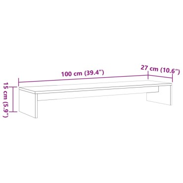 vidaXL Βάση Οθόνης Καφέ Κεριού 100 x 27 x 15 εκ. από Μασίφ Ξύλο Πεύκου
