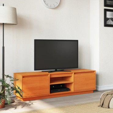 vidaXL Έπιπλο Τηλεόρασης Καφέ Μελί 140x35x40cm από Μασίφ Ξύλο Πεύκου