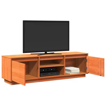 vidaXL Έπιπλο Τηλεόρασης Καφέ Μελί 140x35x40cm από Μασίφ Ξύλο Πεύκου