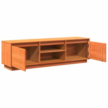 vidaXL Έπιπλο Τηλεόρασης Καφέ Μελί 140x35x40cm από Μασίφ Ξύλο Πεύκου