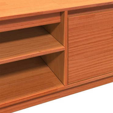 vidaXL Έπιπλο Τηλεόρασης Καφέ Μελί 140x35x40cm από Μασίφ Ξύλο Πεύκου