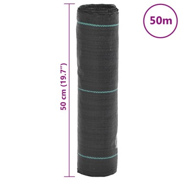 vidaXL Μεμβράνη Εδαφοκάλυψης Μαύρη 0,5x50 μ. από Πολυπροπυλένιο