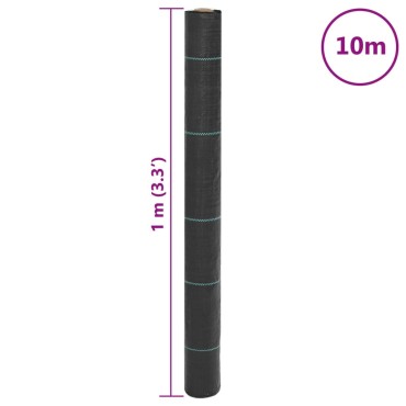 vidaXL Μεμβράνη Εδαφοκάλυψης Μαύρη 1x10 μ. από Πολυπροπυλένιο