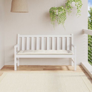 vidaXL Μαξιλάρι Πάγκου Κήπου Κρεμ 150x50x7cm Ύφασμα