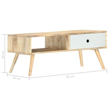 vidaXL Τραπεζάκι Σαλονιού 90x50x40cm από Μασίφ Ξύλο Μάνγκο 1 τεμ.