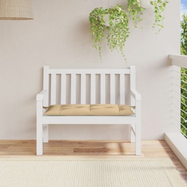 vidaXL Μαξιλάρια Πάγκου Κήπου Μπεζ Μελανζέ 100x50x7cm Ύφασμα