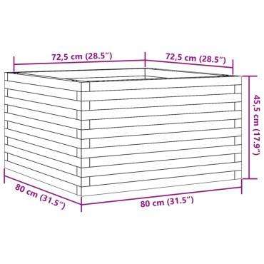 vidaXL Ζαρντινιέρα Κήπου 80x80x45,5 εκ. από Μασίφ Ξύλο Ψευδοτσούγκας