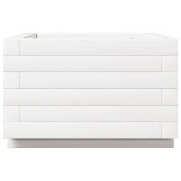 vidaXL Ζαρντινιέρα Κήπου Λευκή 40x40x26,5 εκ. από Μασίφ Ξύλο Πεύκου