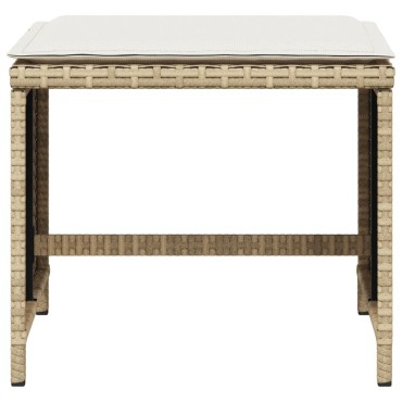 vidaXL Σκαμπό Κήπου 4 τεμ. Μπεζ 40x40x35cm Συνθ. Ρατάν με Μαξιλάρια