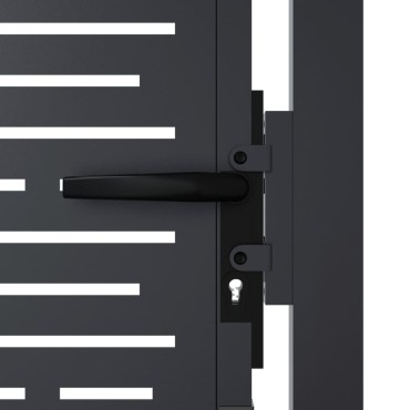 vidaXL Πύλη Κήπου Ανθρακί Τετράγωνο Σχέδιο 105 x 180 εκ. Ατσάλινη
