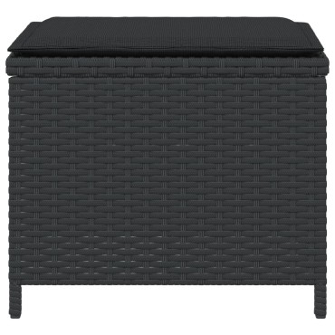 vidaXL Σκαμπό Κήπου 4 τεμ. Μαύρα 40x40x35 Συνθετικό Ρατάν με Μαξιλάρια 40x40x35cm