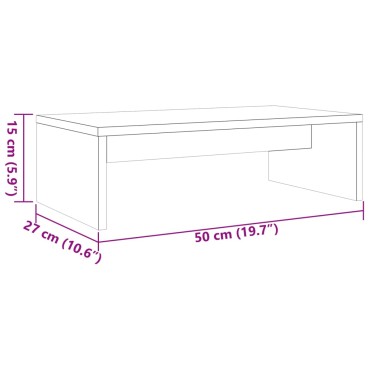 vidaXL Βάση Οθόνης Καφέ Κεριού 50x27x15cm από Μασίφ Ξύλο Πεύκου
