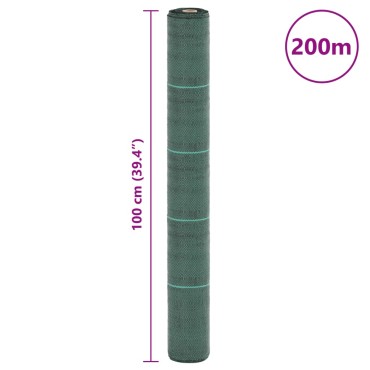 vidaXL Μεμβράνη Εδαφοκάλυψης Πράσινη 1x200 μ. από Πολυπροπυλένιο