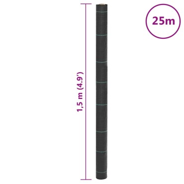 vidaXL Μεμβράνη Εδαφοκάλυψης Μαύρη 1,5x25 μ. από Πολυπροπυλένιο