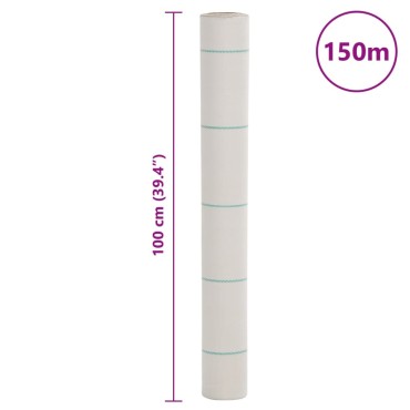 vidaXL Μεμβράνη Εδαφοκάλυψης Λευκή 1x150 μ. από Πολυπροπυλένιο