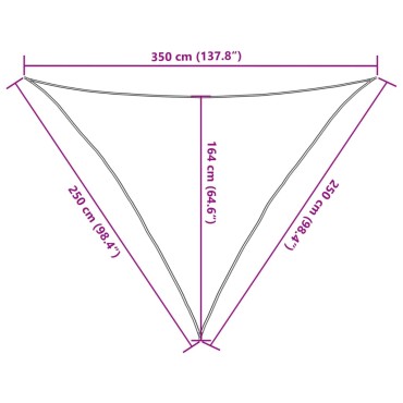 vidaXL Σκίαστρο Ιστιοπλοΐας Γκρι 2,5x2,5x3,5μ. 100% Πολυεστέρας Oxford
