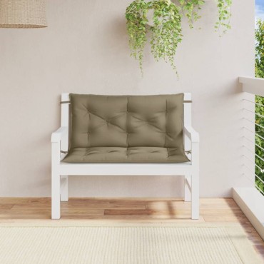 vidaXL Μαξιλάρια Πάγκου Κήπου 2 τεμ. Taupe Μελανζέ 100x50x7cm Ύφ.