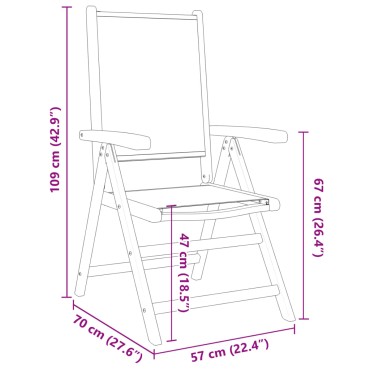 vidaXL Καρέκλες Κήπου 2 τεμ. Taupe Μασίφ Ακακία & Ύφασμα 48x40cm