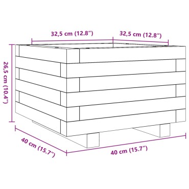 vidaXL Ζαρντινιέρα Κήπου 40x40x26,5 εκ από Μασίφ Ξύλο Πεύκου