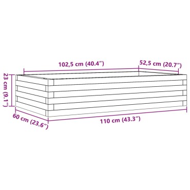 vidaXL Ζαρντινιέρα Κήπου 110x60x23 εκ. από Μασίφ Ξύλο Ψευδοτσούγκας