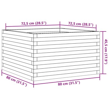 vidaXL Ζαρντινιέρα Κήπου 80x80x45,5 εκ. από Εμποτισμένο Ξύλο Πεύκου