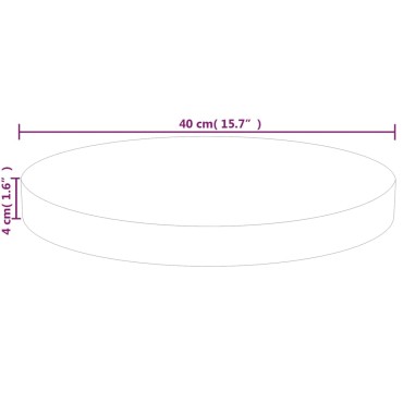 vidaXL Επιφάνεια Τραπεζιού Στρογγυλή 40x4cm Μασίφ Ξύλο Δρυς 1 τεμ.