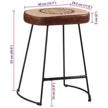 vidaXL Σκαμπό Μπαρ 2 τεμ. Σκούρο Καφέ 40x29,5x53cm