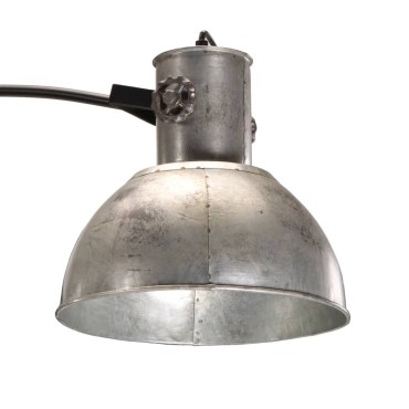 vidaXL Φωτιστικό Δαπέδου 25 W Vintage Ασημί 150 εκ. Ε27
