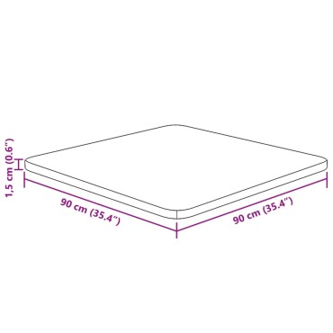 vidaXL Επιφάνεια Τραπεζιού Τετράγωνη Αν. Καφέ 90x90x1,5cm Ξύλο Δρυς 1 τεμ.