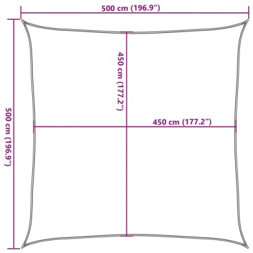 vidaXL Πανί Σκίασης Τετράγωνο Κίτρινο 5x5 μ. από HDPE 160 γρ./μ²