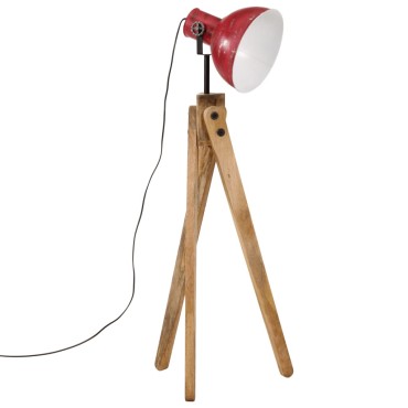 vidaXL Φωτιστικό Δαπέδου 25 W Αντικέ Κόκκινο 45x45x120 εκ. Ε27
