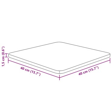 vidaXL Επιφάνεια Τραπεζιού Τετράγωνη 40x40x1,5cm Μασίφ Ξύλο Δρυς 1 τεμ.