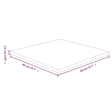 vidaXL Επιφάνεια Τραπεζιού Τετράγωνη Σκ. Καφέ 40x40x2,5cm Ξύλο Δρυς 1 τεμ.