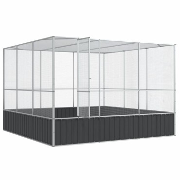 vidaXL Κλουβί Ασημένιο 311x307x212 εκ. Ατσάλινο