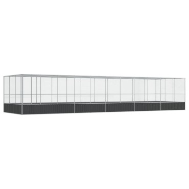 vidaXL Κλουβί με Επέκταση Ασημένιο 1139x307x212 εκ. Ατσάλινο