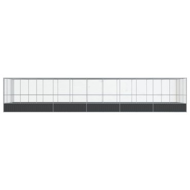 vidaXL Κλουβί με Επέκταση Ασημένιο 1139x307x212 εκ. Ατσάλινο
