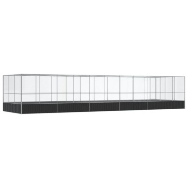 vidaXL Κλουβί με Επέκταση Ασημένιο 1139x307x212 εκ. Ατσάλινο