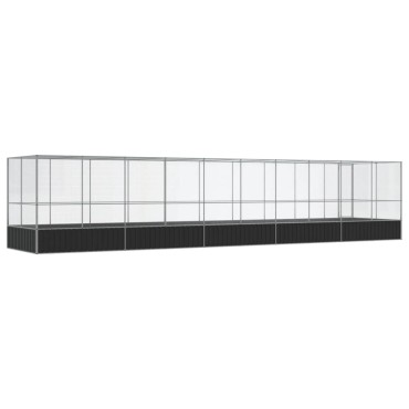 vidaXL Κλουβί με Επέκταση Ασημένιο 1039x207x212 εκ. Ατσάλινο
