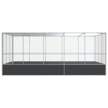 vidaXL Κλουβί με Επέκταση Ασημένιο 518x307x212 εκ. Ατσάλινο