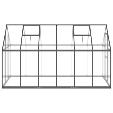 vidaXL Θερμοκήπιο με Πλαίσιο Βάσης Ανθρακί 334x169x195 εκ. Αλουμίνιο