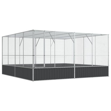 vidaXL Κλουβί Ασημένιο 418x414x212 εκ. Ατσάλινο